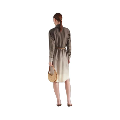 Silk twill shirt dress