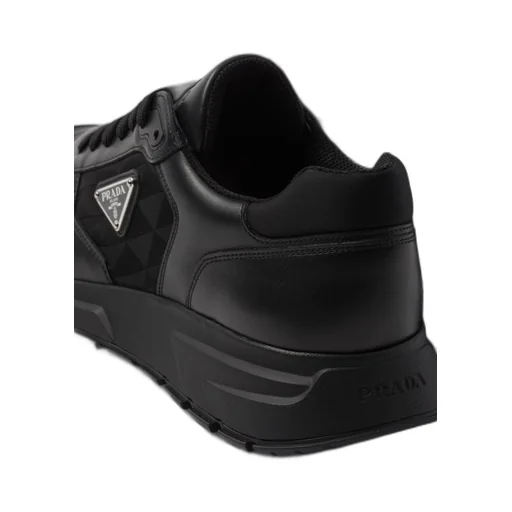 Leather and Re-Nylon high-top sneakers