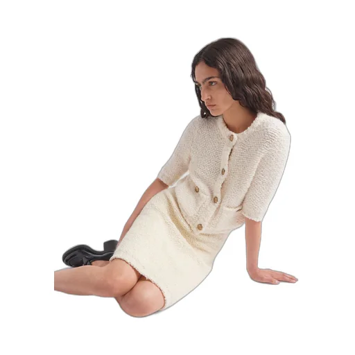 Bouclé mohair knit skirt