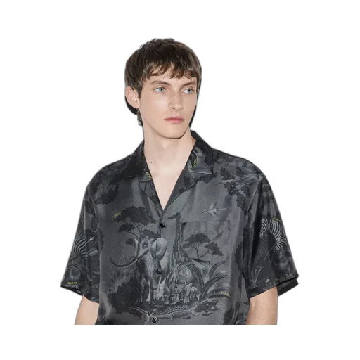 Gucci flora and fauna print silk shirt