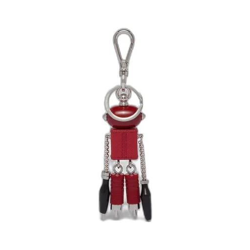 Saffiano leather robot keychain trick