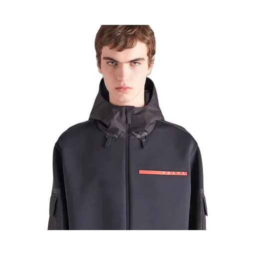 Recycled technical jersey hoodie