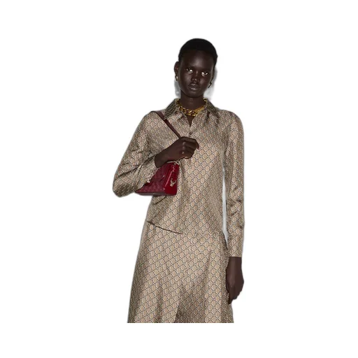 GG print silk shirt