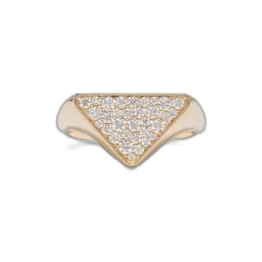 Eternal Gold signet ring in yellow gold with diamonds