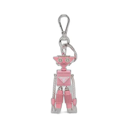 Saffiano leather robot keychain trick