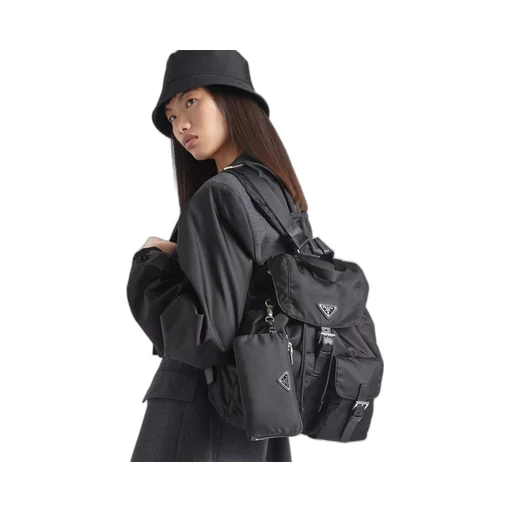 Re-Nylon medium backpack with pouch