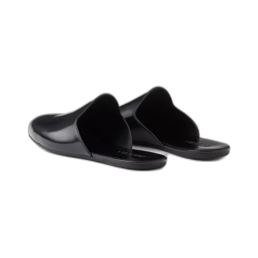 Brushed leather slippers