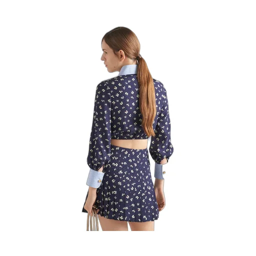 Silk jacquard miniskirt