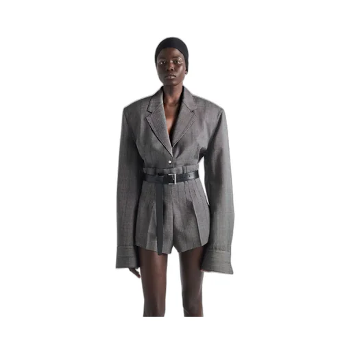 Single-breasted pinstripe wool jacket