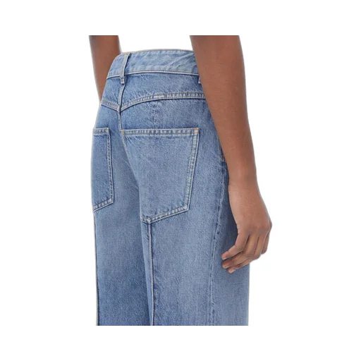 Curved Shape Vintage Indigo Denim