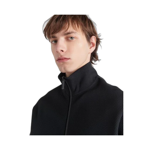 Techno knit turtleneck zip-up sweatshirt
