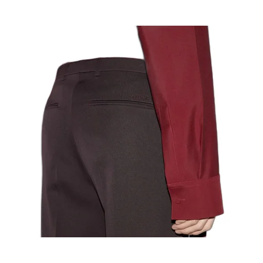 Wool pant with embroidery