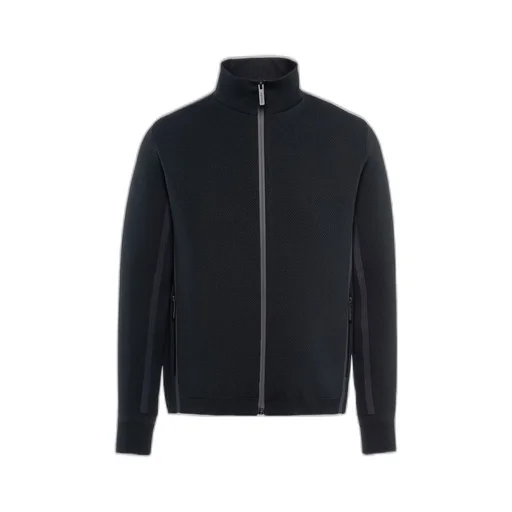 Techno knit turtleneck zip-up sweatshirt