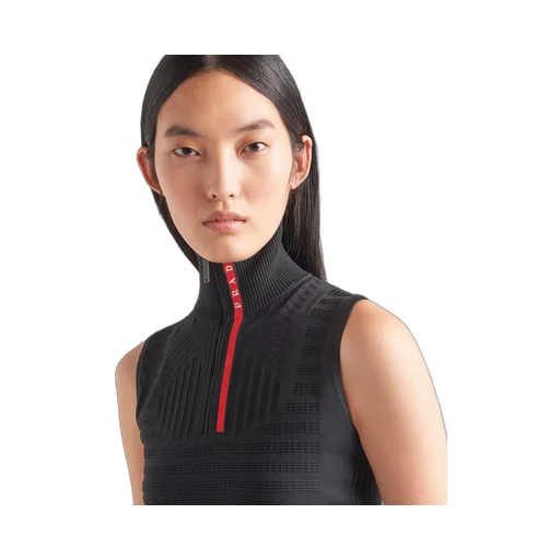 Tech Rec Re-Nylon piqué sleeveless top