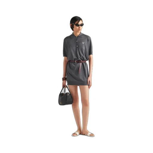 Silk polo mini-dress
