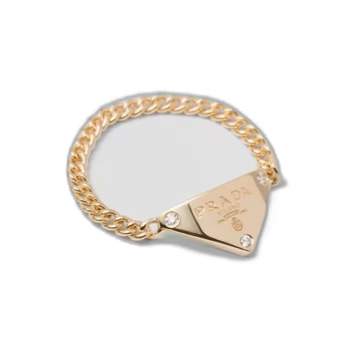 Eternal Gold chain ring in yellow gold with diamonds