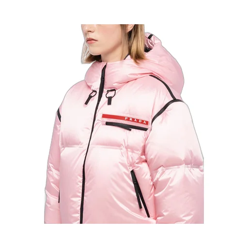 Cropped technical Re-Nylon down jacket