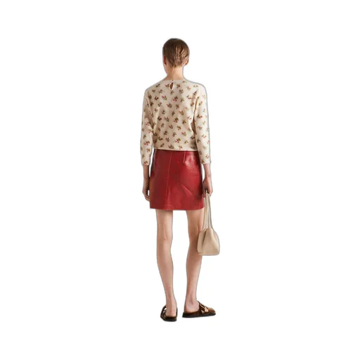 Craquelé leather miniskirt