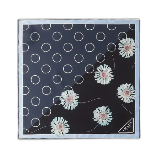Printed silk twill scarf