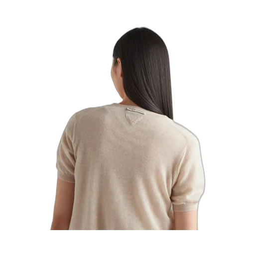 Short-sleeved cashmere cardigan