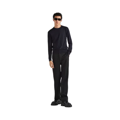 Superfine wool crew-neck sweater