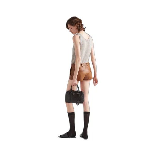 Nappa leather shorts