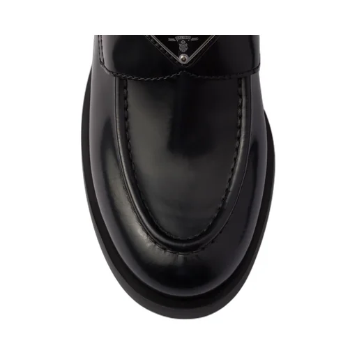 Brushed leather loafers
