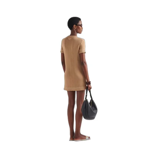 Cotton crew-neck dress