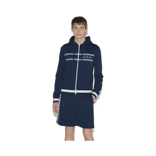 Technical jersey hooded sweatshirt