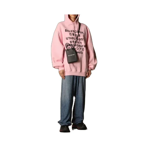 Printing Hoodie Pink
