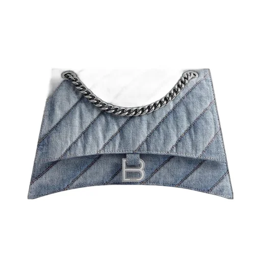 Crush Medium Chain Bag Quilted Denim