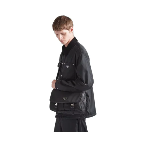 Re-Nylon and Saffiano leather shoulder bag