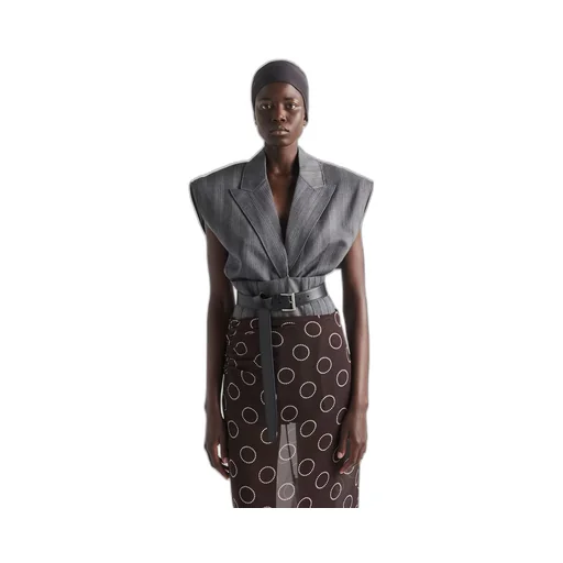 Single-breasted pinstripe wool vest