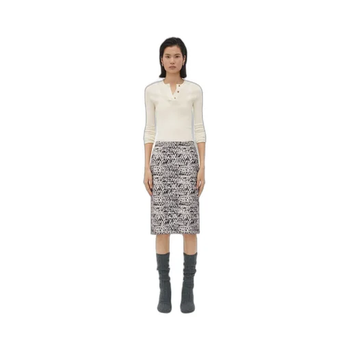 Printed Leather Chevron Skirt