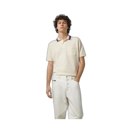 Cotton piquet polo with Square GG