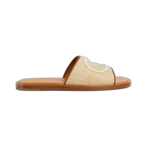 Men's slide sandal with embroidery