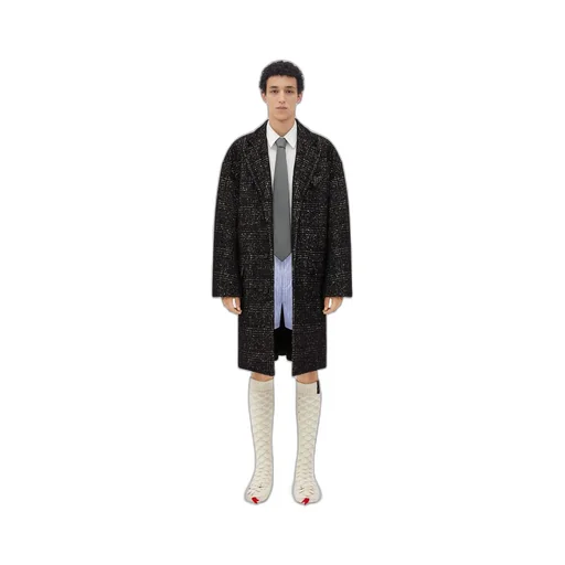 Wool Checked Alpaca Kimono Coat