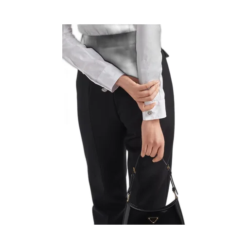 Poplin shirt with jewel buttons