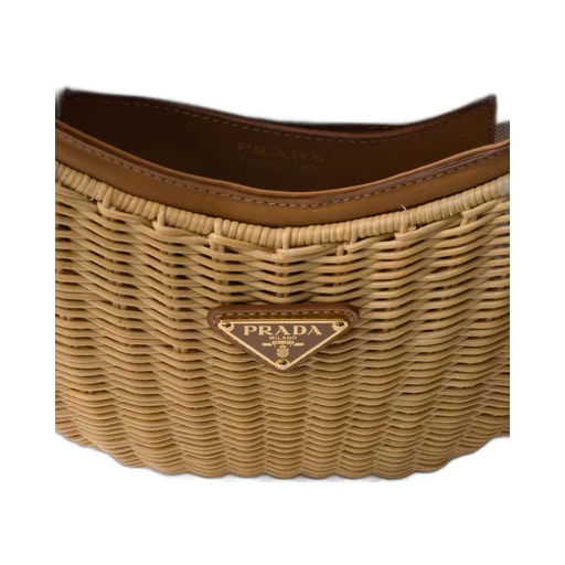 Wicker and leather Prada Arqué bag