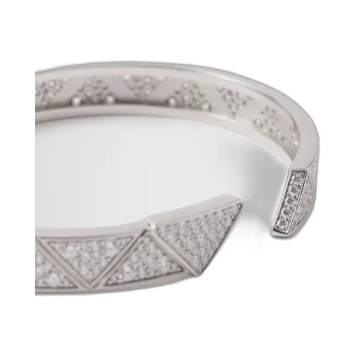 Eternal Gold bangle bracelet in white gold with pavé diamonds