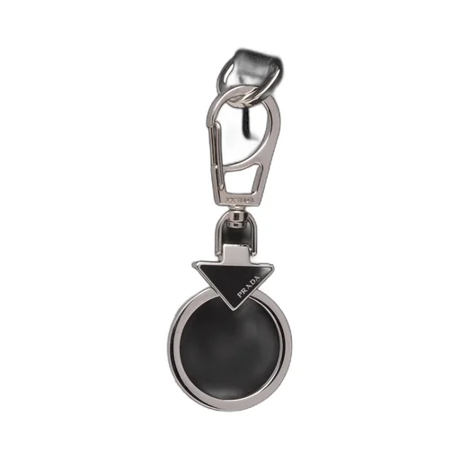 Enameled metal triangle logo keychain