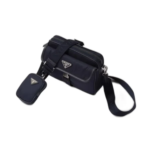 Re-Nylon and Saffiano leather shoulder bag