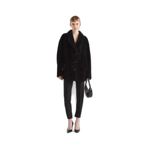 Shearling caban jacket