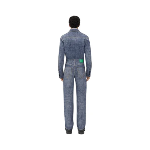 Textured Denim Viscose Trousers