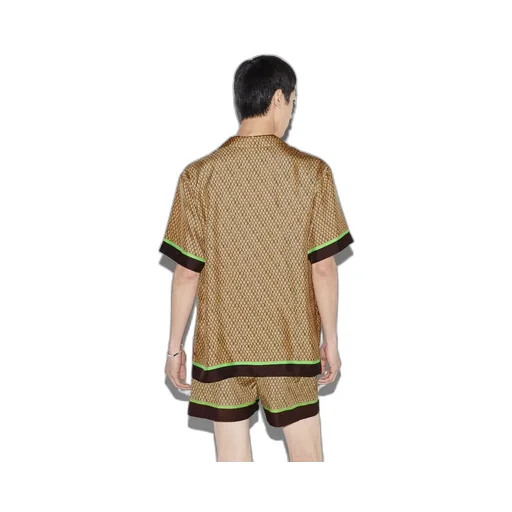 Gucci print silk bowling shirt