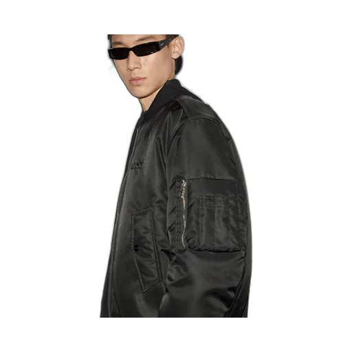 Nylon twill bomber jacket