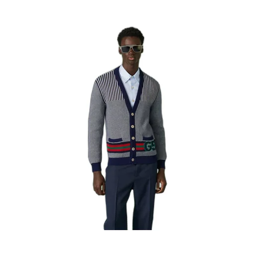 Cotton wool cardigan with GG