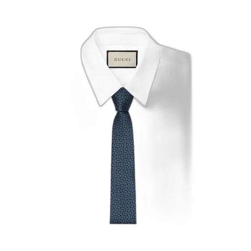 Horsebit silk jacquard tie