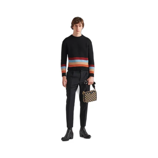Prada Symbole embroidered fabric bag