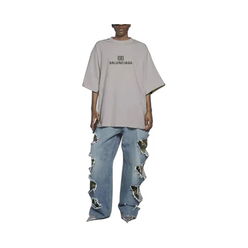 Mosaic Logo BB Alphabet Loose Hole Distress T-Shirt